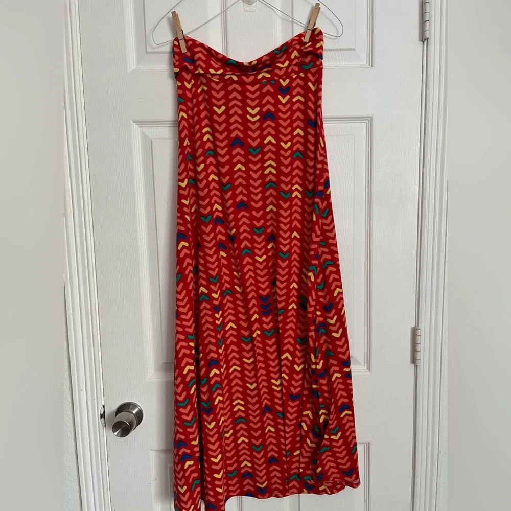 LulaRoe | Multicolored Maxi Skirt Long Red Patterned - Picture 2 of 5
